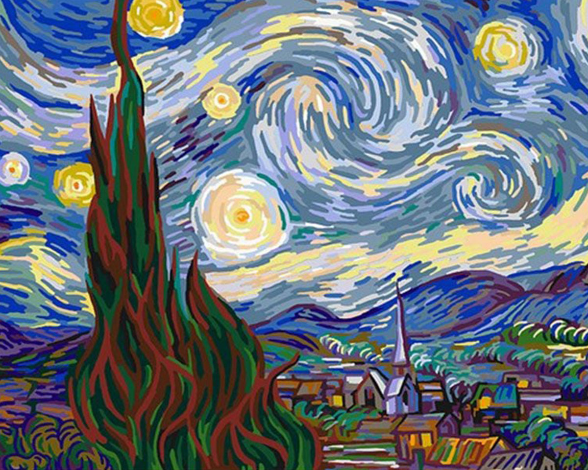 Pictura pe numere - Noapte instelata Van Gogh