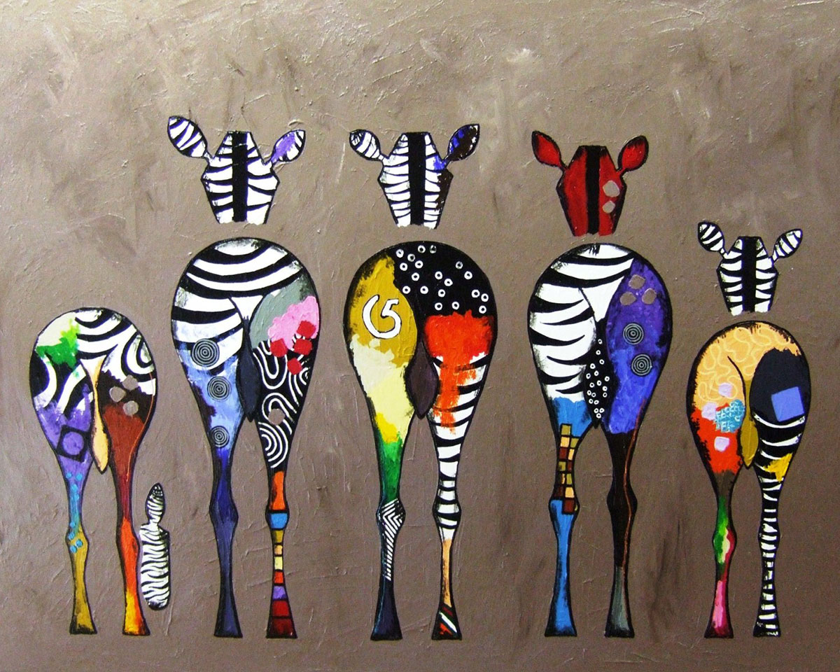 Pictura pe numere - Dos colorat de zebre